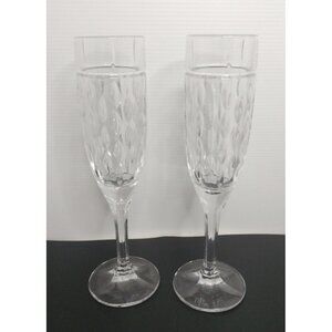 Set Of 2 Ralph Lauren Crystal ‘Aston’ 9.5” Champagne Flutes